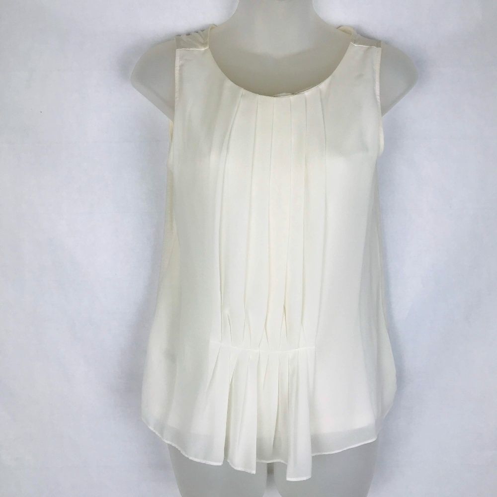 Ann Taylor Loft Petites Sleeveless Pleated Front T - Picture 1 of 7